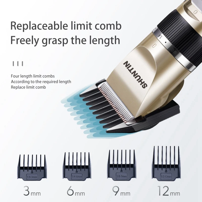 SHUNTIN Professional Hair Clippers Adjustable Electric Cordless Low Noise Mens Barber Salon Trimmer Haircut Machine
SHUNTIN Professional Hair Clippers Adjustable Electric Cordless Low Noise Mens Barber Salon Trimmer Haircut Machine