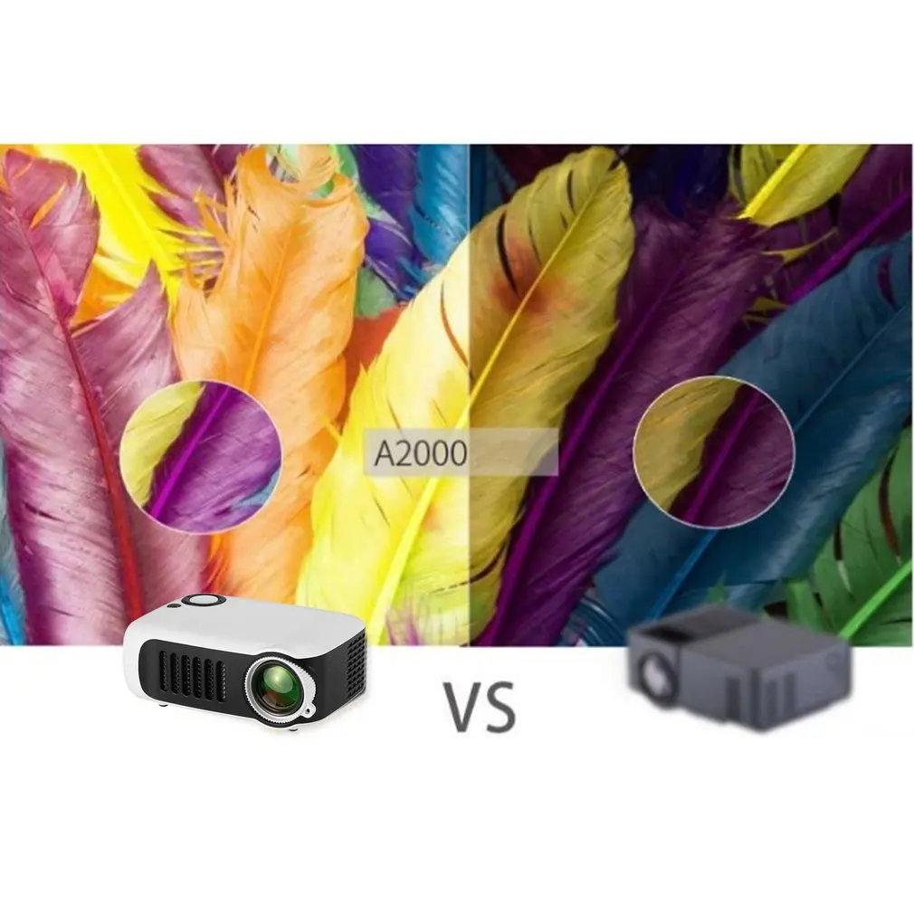 1080P HD Video LCD Mini Projector Built-in Stereo Speaker With 50000 Hours Lamp Life Portable Home A2000 Projectors Proyector
1080P HD Video LCD Mini Projector Built-in Stereo Speaker With 50000 Hours Lamp Life Portable Home A2000 Projectors Proyector