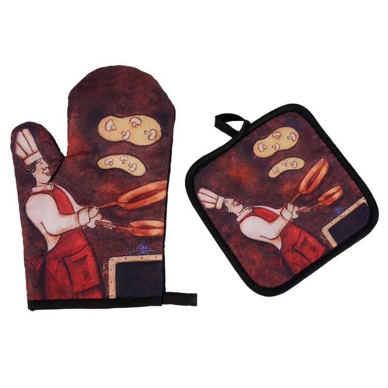 Kitchen Series Oven Mitts and Pot Holders Sets Non Slip Kitchen Gloves Hot Pads Inner Cotton Layer for Cooking BBQ Gift
Kitchen Series Oven Mitts and Pot Holders Sets Non Slip Kitchen Gloves Hot Pads Inner Cotton Layer for Cooking BBQ Gift