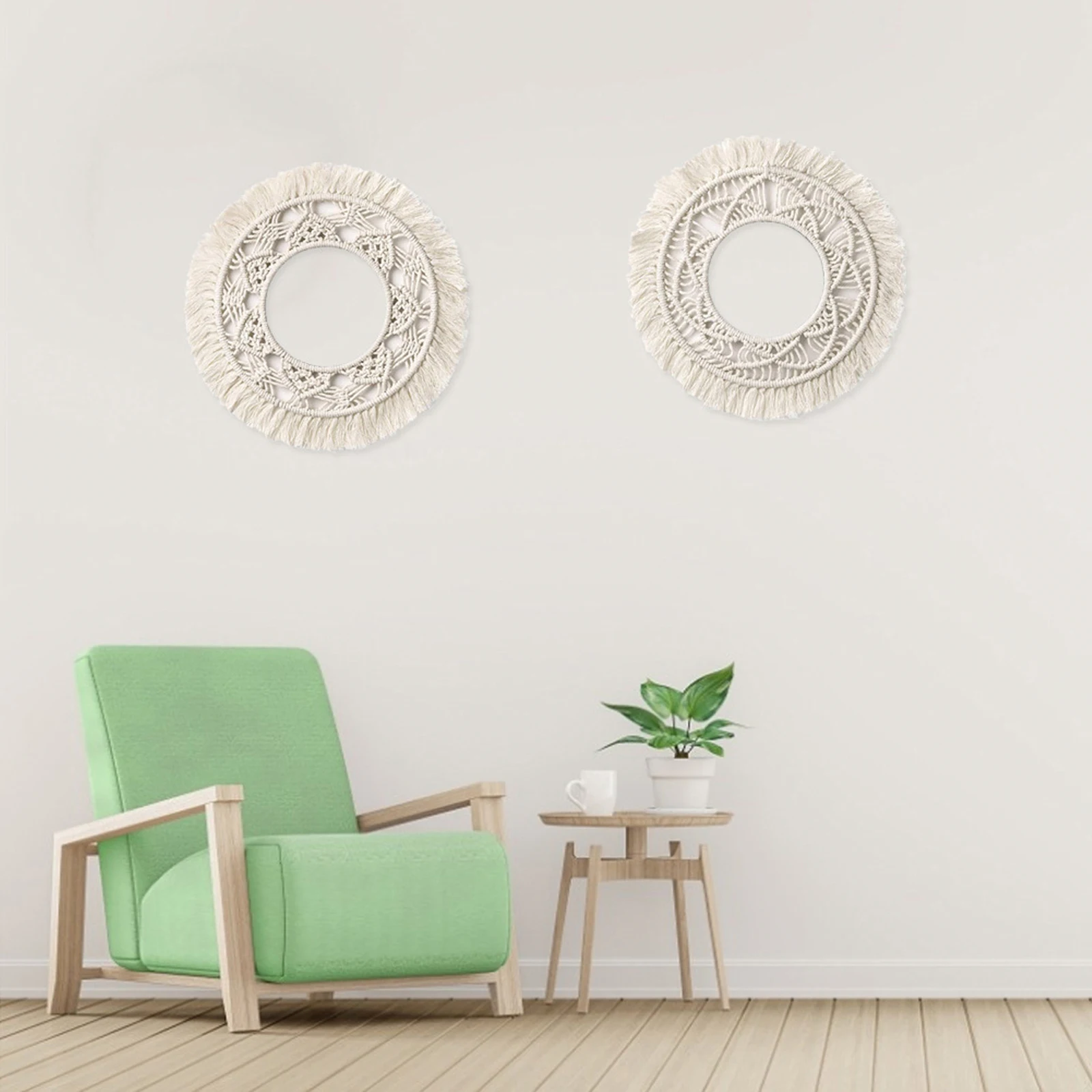 2pcs Round Cotton Rope Tapestry Ivory Small Large Handmade Exquisite Bohemian Macrame For Home Wall Corridor Decoration
2pcs Round Cotton Rope Tapestry Ivory Small Large Handmade Exquisite Bohemian Macrame For Home Wall Corridor Decoration
