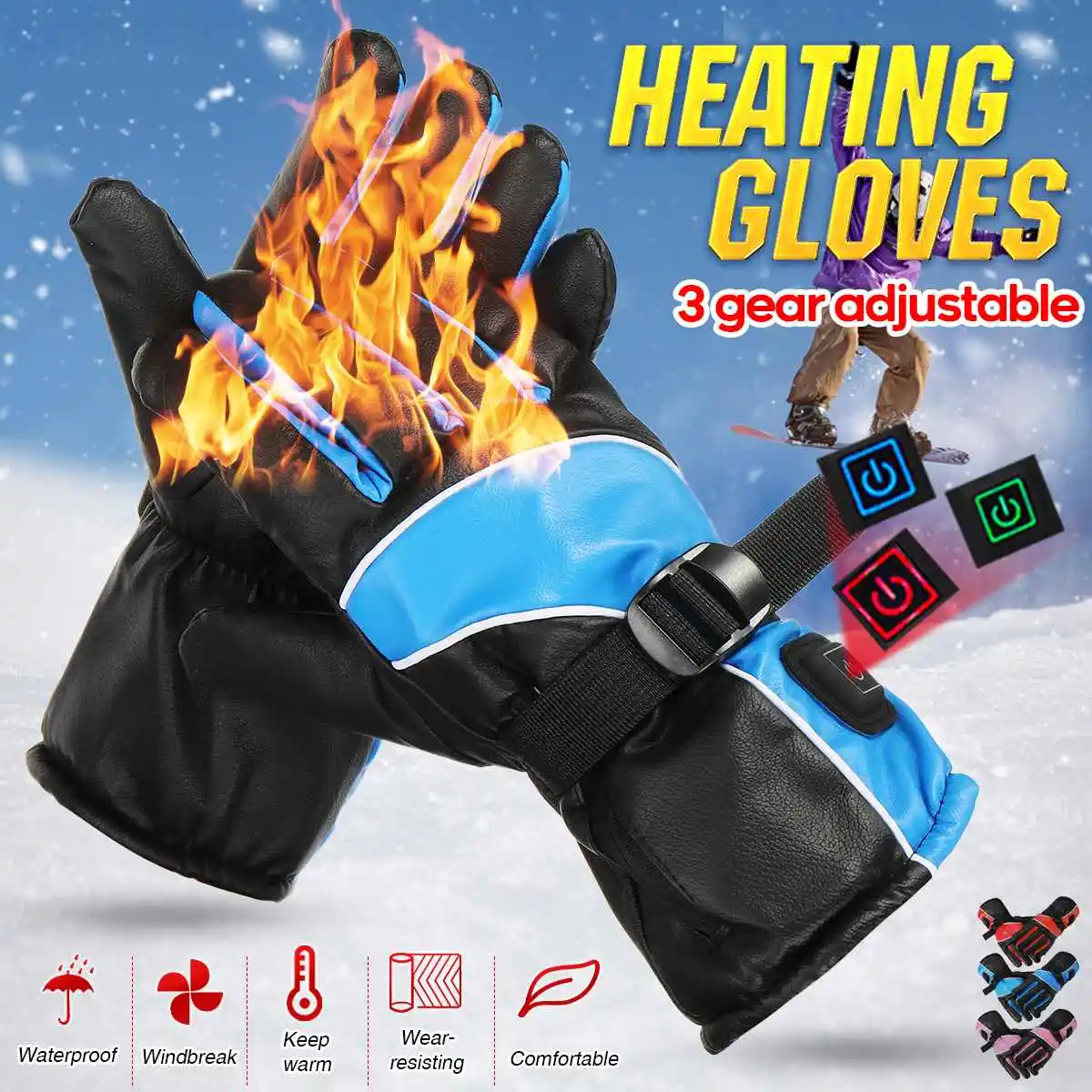 Winter Gloves Electric Heated Gloves Waterproof Windproof Cycling Warm Heating Screen Outdoor Thickening Fleece Heated Gloves
Winter Gloves Electric Heated Gloves Waterproof Windproof Cycling Warm Heating Screen Outdoor Thickening Fleece Heated Gloves