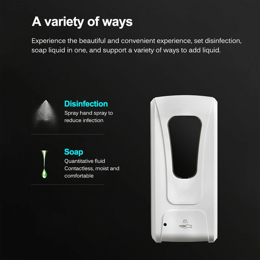 1000ML Automatic Alcohol Spray Dispenser Induction Hand Cleaner Disinfectant Soap Dispenser for Kitchen,Bathroom
1000ML Automatic Alcohol Spray Dispenser Induction Hand Cleaner Disinfectant Soap Dispenser for Kitchen,Bathroom