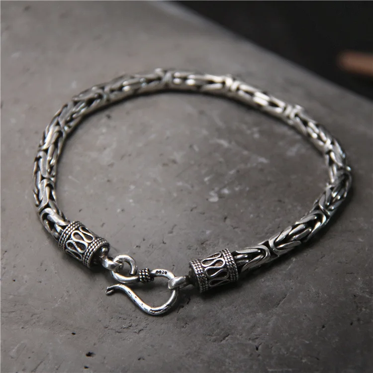 Starfield S925 Sterling Silver Bracelet Men's Old Retro Thai Silver Personality Domineering Jewelry Vintage Bracelet
Starfield S925 Sterling Silver Bracelet Men's Old Retro Thai Silver Personality Domineering Jewelry Vintage Bracelet