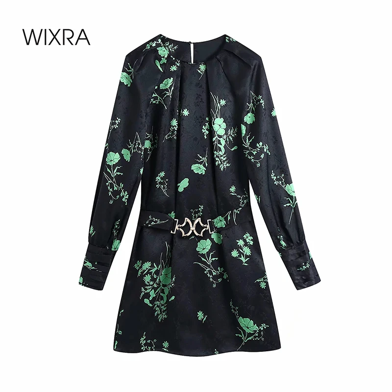 Wixra O Neck Dresses Womens Elegant Full Sleeve High Street Green Print Lace Up Clothing 2021 Spring Summer
Wixra O Neck Dresses Womens Elegant Full Sleeve High Street Green Print Lace Up Clothing 2021 Spring Summer