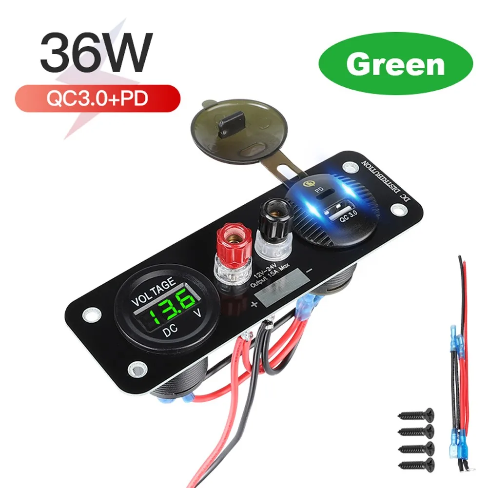 12V Car Cigaret Lighter Socket Car Charger Panel QC3.0+PD USB Port Charger+LED Dual USB Charger With LED Voltmeter
12V Car Cigaret Lighter Socket Car Charger Panel QC3.0+PD USB Port Charger+LED Dual USB Charger With LED Voltmeter
