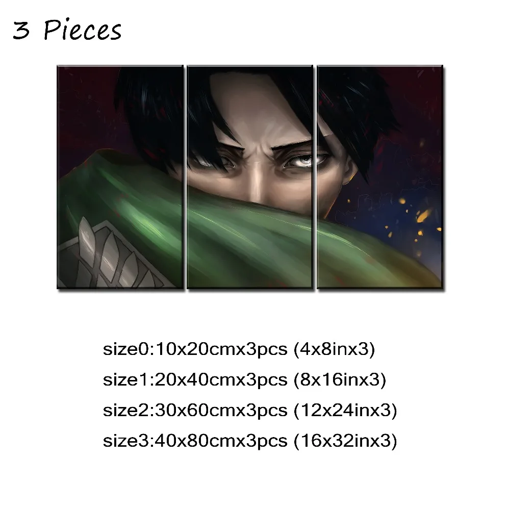 5 Pieces Anime Movie Attack on Titan Levi Ackerman Modular Poster Canvas HD Print Paintings Modern Wall Art Home Decor Pictures