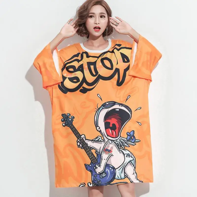 2021 Summer New European Plus Size Loose Slim T-shirt Dress Simple Casual O-neck All-match Hip Hop Women Tops Tide Free Shipping
2021 Summer New European Plus Size Loose Slim T-shirt Dress Simple Casual O-neck All-match Hip Hop Women Tops Tide Free Shipping