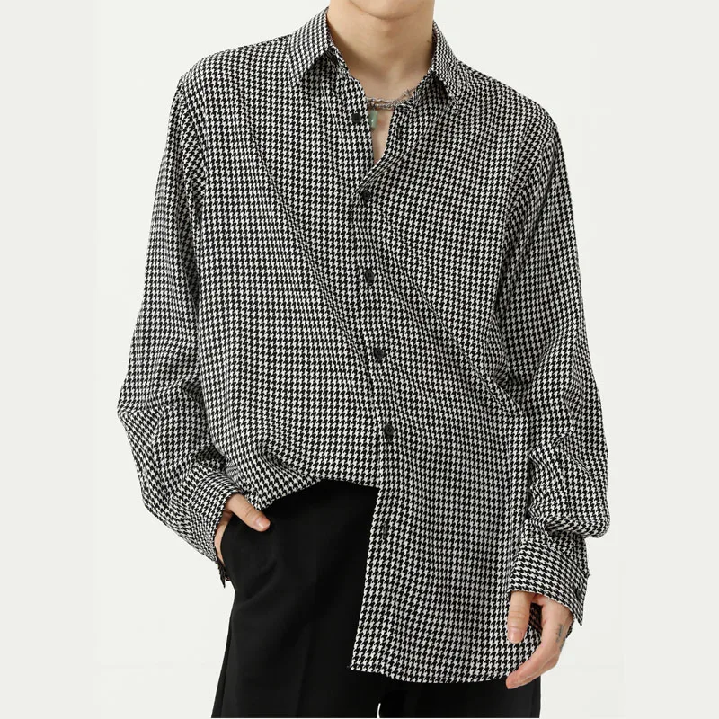 Autumn New Oversize Vintage Houndstooth Shirt Men Youth Korean Fashion Long Sleeve Loose Casual Shirts Tops Male Blouse Man
Autumn New Oversize Vintage Houndstooth Shirt Men Youth Korean Fashion Long Sleeve Loose Casual Shirts Tops Male Blouse Man