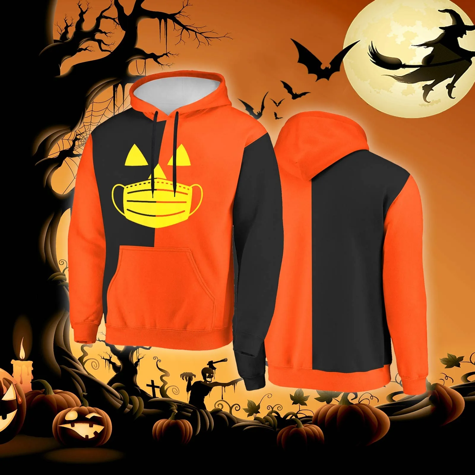 2021 New Halloween Men's Fashion Hoodie Funny Hip-hop Men and Women Casual Halloween Pullover 3D Printing Mask Pattern Top
2021 New Halloween Men's Fashion Hoodie Funny Hip-hop Men and Women Casual Halloween Pullover 3D Printing Mask Pattern Top