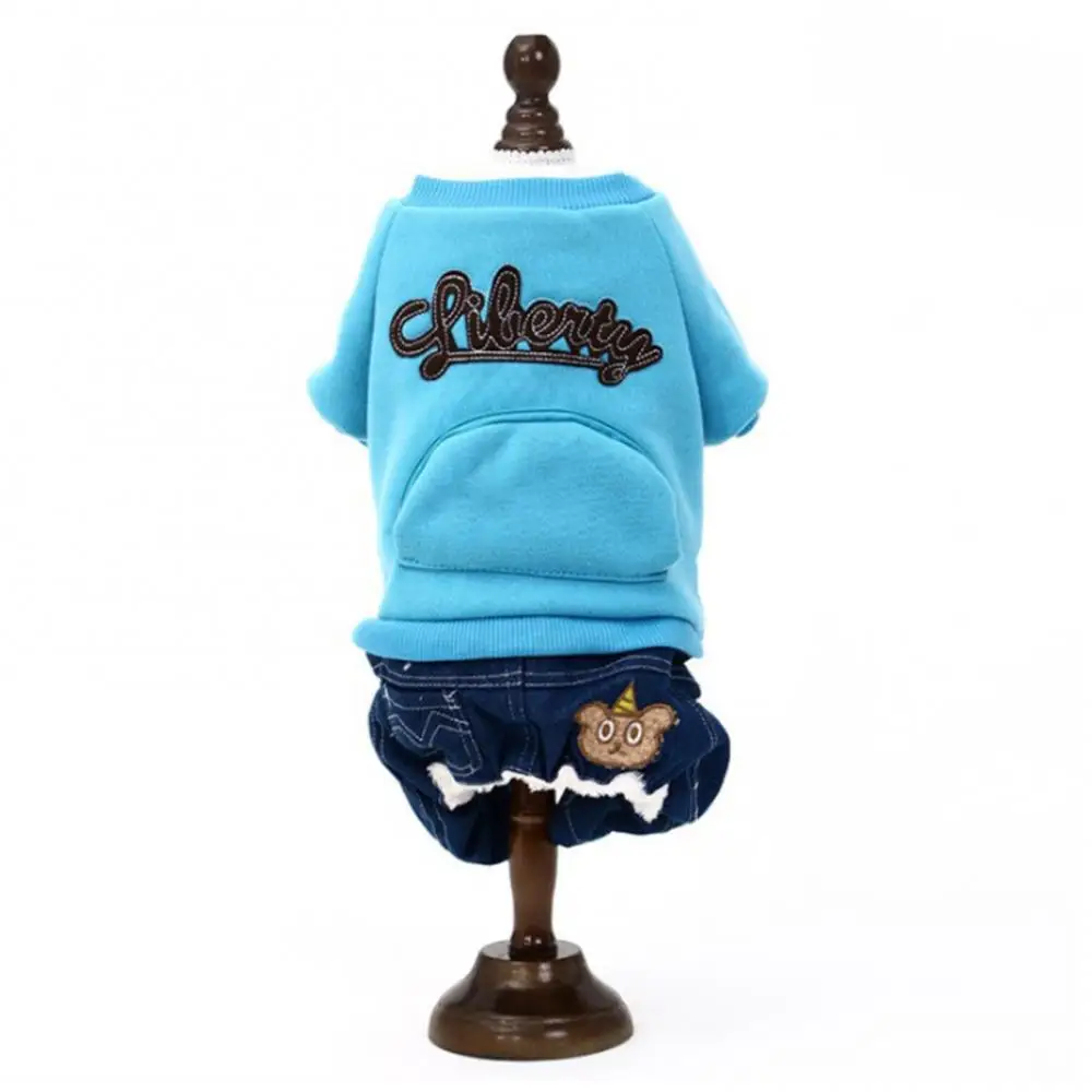 Dog Coat Jacket Four Leg Jumpsuit Pants Winter Fashion Pet Four-legged Cotton Coat Denim Stitching Letter Embroidery Dog Clothes 
Dog Coat Jacket Four Leg Jumpsuit Pants Winter Fashion Pet Four-legged Cotton Coat Denim Stitching Letter Embroidery Dog Clothes