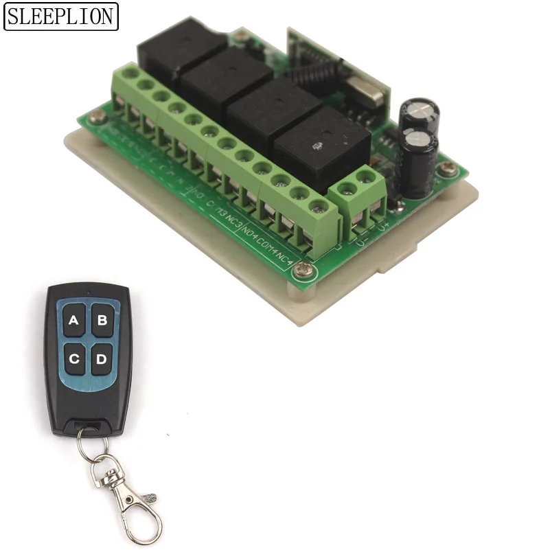 Sleeplion 12V Wireless Remote Control Switch 4Channal Intelligent Family System Receiver+1/2/3 Waterproof transmitter 315/433MHz
Sleeplion 12V Wireless Remote Control Switch 4Channal Intelligent Family System Receiver+1/2/3 Waterproof transmitter 315/433MHz