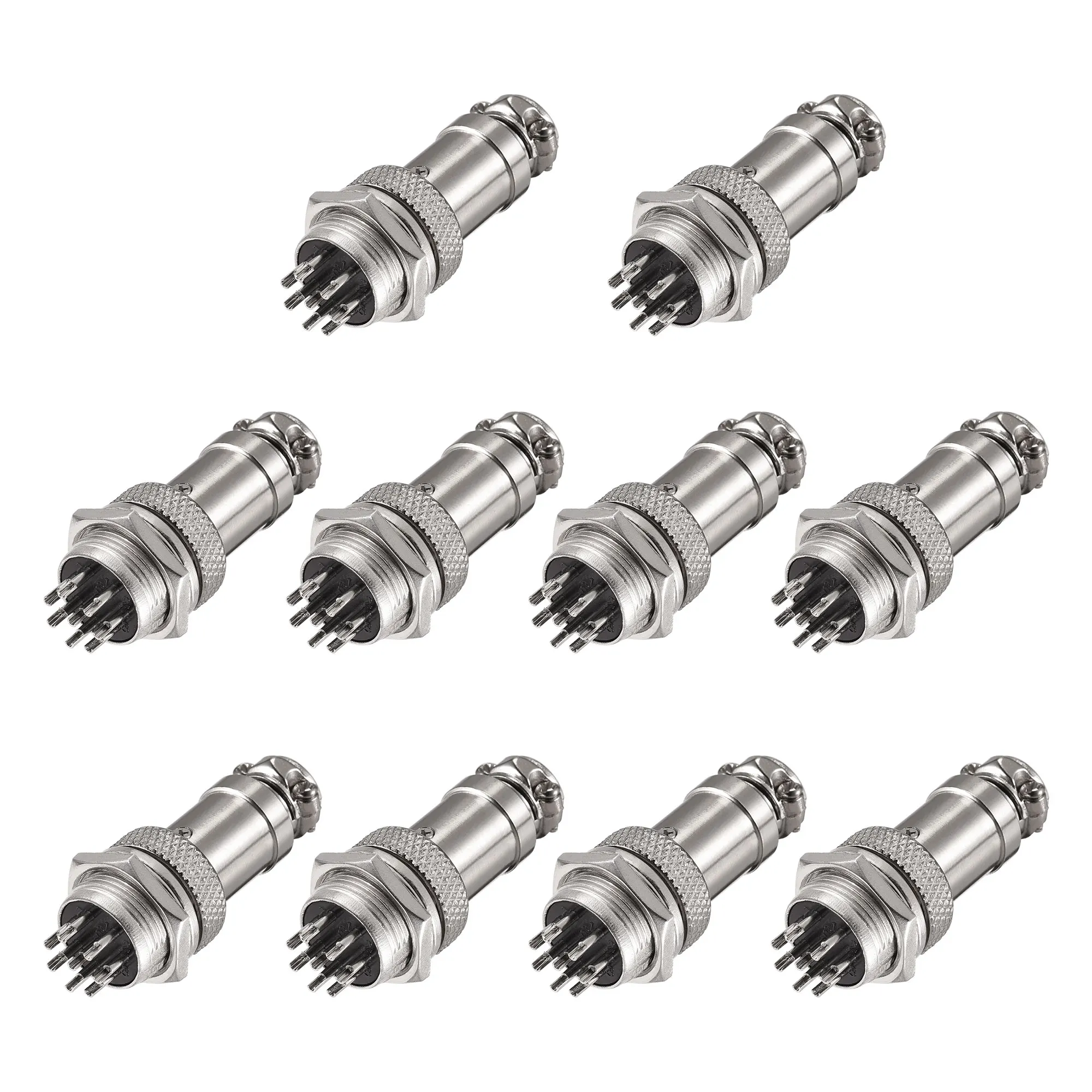 

10Set GX16 Male and Female Aviation Connector Wire Panel Metal Connector 16mm 8 Pin 5A 250V Plug Socket Connector Fittings
