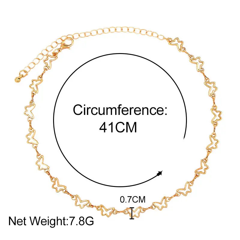Flatfoosie Simple Hollow Butterfly Choker Necklace For Women Gold Silver Color Clavicle Chain Necklace Boho Fashion Jewelry Gift
Flatfoosie Simple Hollow Butterfly Choker Necklace For Women Gold Silver Color Clavicle Chain Necklace Boho Fashion Jewelry Gift