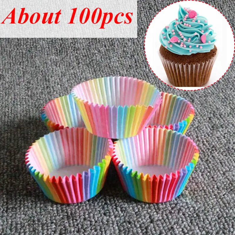 100PCs Cake Cup Rainbow Paper Cake Cupcake Mold Liners Party Muffin Cup High Quality Kitchen Cooking Tools 5*3.2*6.8cm
100PCs Cake Cup Rainbow Paper Cake Cupcake Mold Liners Party Muffin Cup High Quality Kitchen Cooking Tools 5*3.2*6.8cm