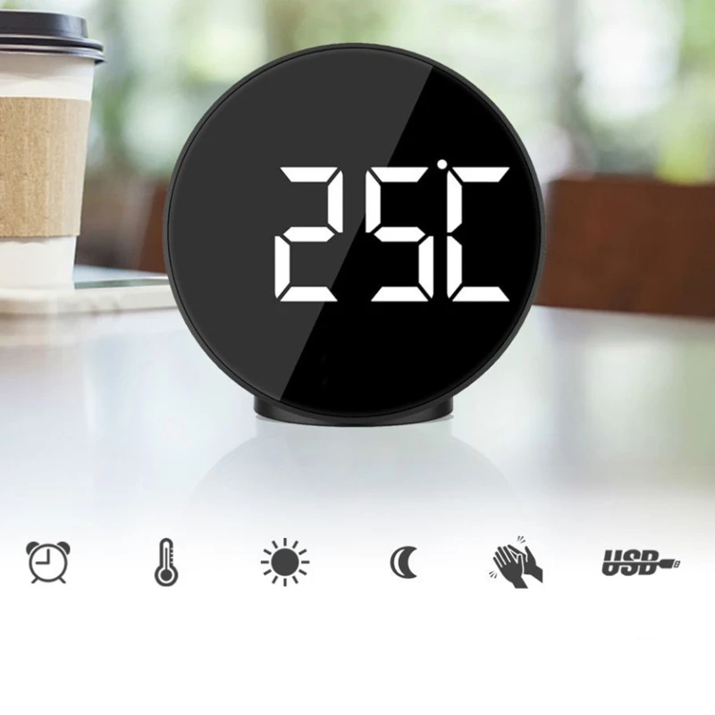 LED Alarm Clock Voice Control Table Wake Up Light Electronic Large Time Temperature Display Home Decoration
LED Alarm Clock Voice Control Table Wake Up Light Electronic Large Time Temperature Display Home Decoration