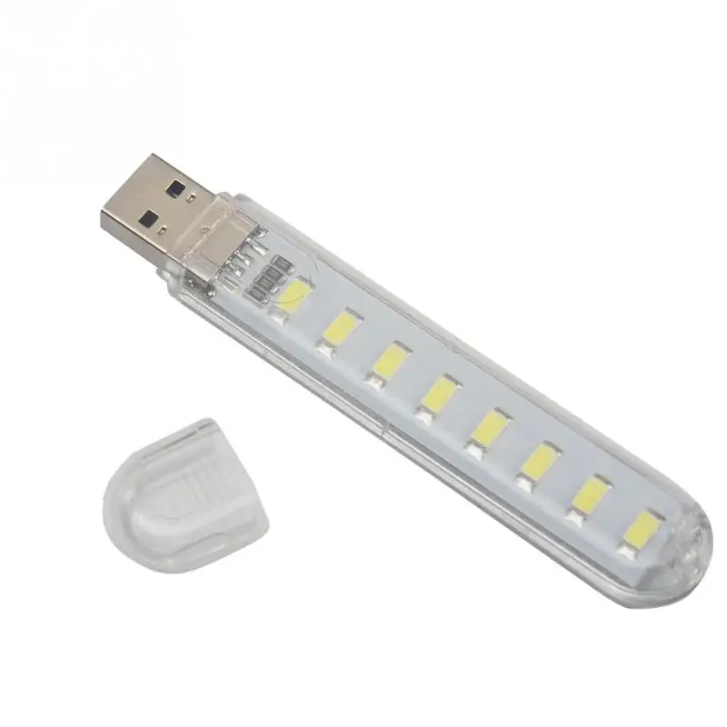 Мини Мобильная мощность USB Светодиодная лампа DC5V 8 LED Кемпинг компьютер