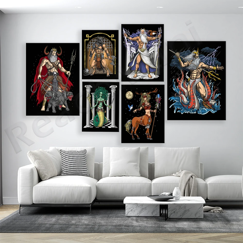 Greek Mythology, Athena, Centaur Shaman, Medusa, Poseidon Trident, Minotaur, Greek God Zeus Canvas Poster Ancient Greek Print
Greek Mythology, Athena, Centaur Shaman, Medusa, Poseidon Trident, Minotaur, Greek God Zeus Canvas Poster Ancient Greek Print