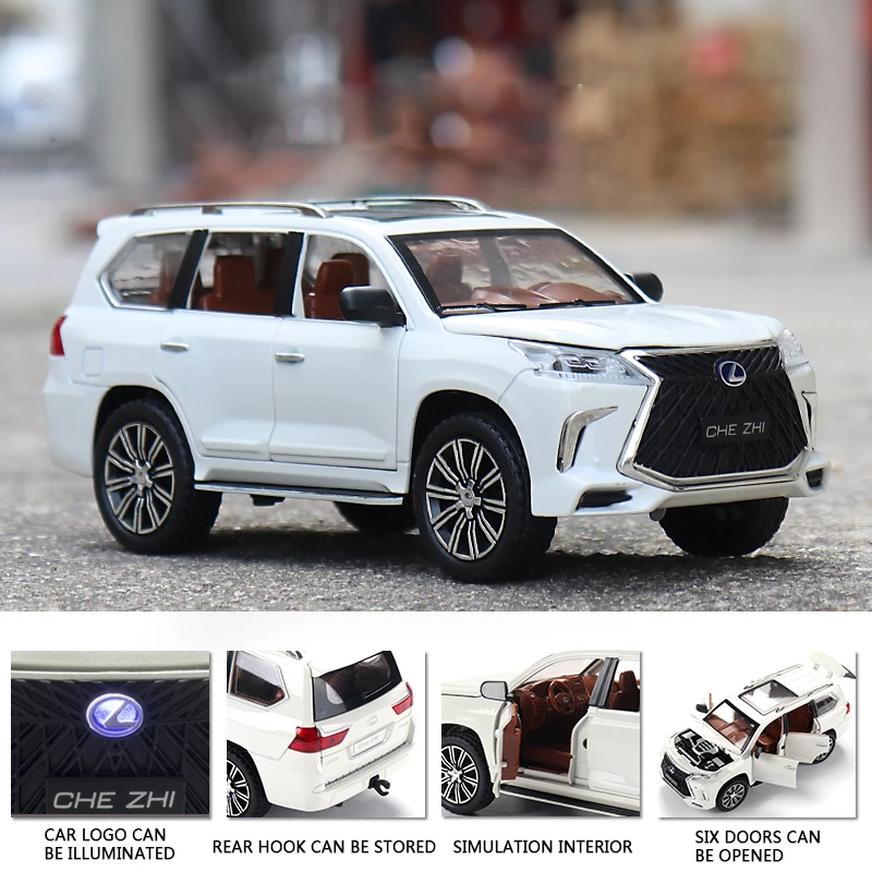 Lexus LX570 Simulation 1:24 Diecast Alloy Car Model Car Logo Lights Can Be Lit Pull Back 6 Doors Open Kid Toys Children Gifts
Lexus LX570 Simulation 1:24 Diecast Alloy Car Model Car Logo Lights Can Be Lit Pull Back 6 Doors Open Kid Toys Children Gifts