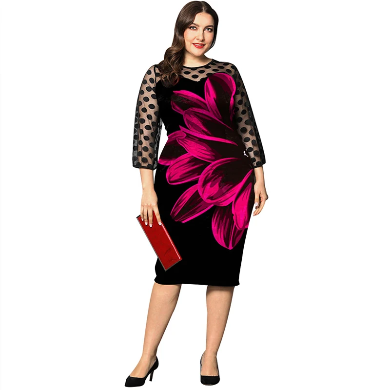 Plus Size Dresses for Women 5xl Mesh Long Sleeve Women's Summer Dress Beautiful Printed Black Long Dresses Women Casual 
Plus Size Dresses for Women 5xl Mesh Long Sleeve Women's Summer Dress Beautiful Printed Black Long Dresses Women Casual