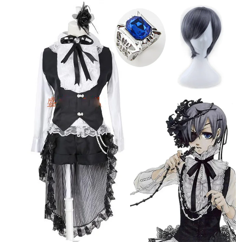 Black Butler Kuroshitsuji Ciel Phantomhive Circus Uniform Outfit Customize Cosplay Kostuums Cosplay Halloween party Costume Wig
Black Butler Kuroshitsuji Ciel Phantomhive Circus Uniform Outfit Customize Cosplay Kostuums Cosplay Halloween party Costume Wig
