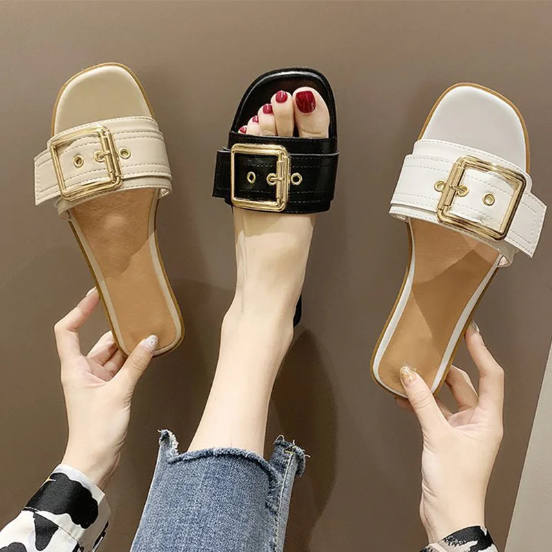 Woman's Shoes Women Metal Decoration Slippers 2021 Summer Outdoor Flat Beach Fashion Square Toe Female Slides Laides Slippers
Woman's Shoes Women Metal Decoration Slippers 2021 Summer Outdoor Flat Beach Fashion Square Toe Female Slides Laides Slippers