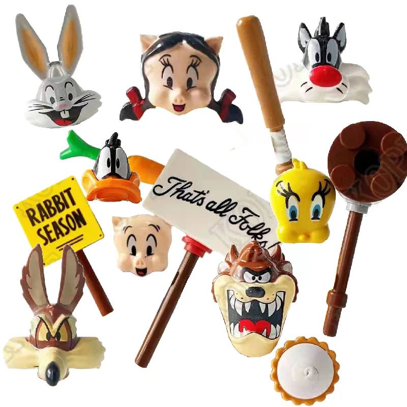 

8pcs/set Looney Tunes Bugs Bunny Tweety Bird Tasmanian Devil Porky Anime Action Figures Bricks Toys For Children Christmas Gifts