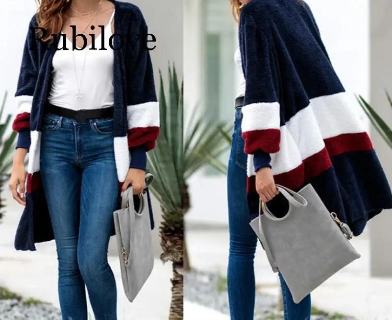 Cardigan Solid Patchwork Long Loose Sweater Women 2019 Autumn Winter Female Plush Coat Casual Knitted Long Sweaters Streetwear
Cardigan Solid Patchwork Long Loose Sweater Women 2019 Autumn Winter Female Plush Coat Casual Knitted Long Sweaters Streetwear