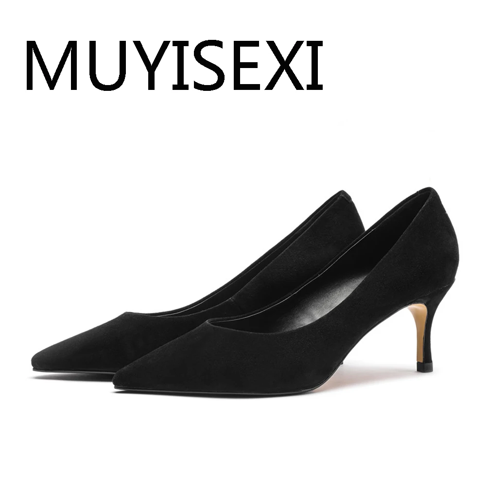 Full Genuine Leather Suede Office Pumps 6.5cm High Heels Shoes Women Pointed Toe Shallow Mature Career Basic CW07 MUYISEXI
Full Genuine Leather Suede Office Pumps 6.5cm High Heels Shoes Women Pointed Toe Shallow Mature Career Basic CW07 MUYISEXI