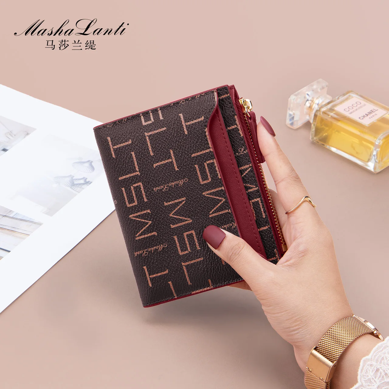MSLT Wallet For Women Men Coin Purse Brown Red Color Money Bag Female Quality Credit Card Holder Travel Mini Handbag
MSLT Wallet For Women Men Coin Purse Brown Red Color Money Bag Female Quality Credit Card Holder Travel Mini Handbag