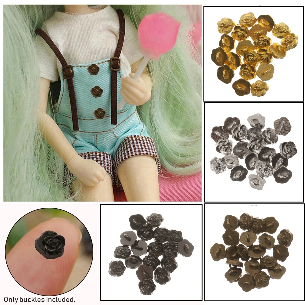 20Pcs Rose Flower Pattern Metal Buckles DIY Doll Clothes Mini Buttons Craft Cute Girl Gift Clothing Sewing Buckle Accessories 
20Pcs Rose Flower Pattern Metal Buckles DIY Doll Clothes Mini Buttons Craft Cute Girl Gift Clothing Sewing Buckle Accessories