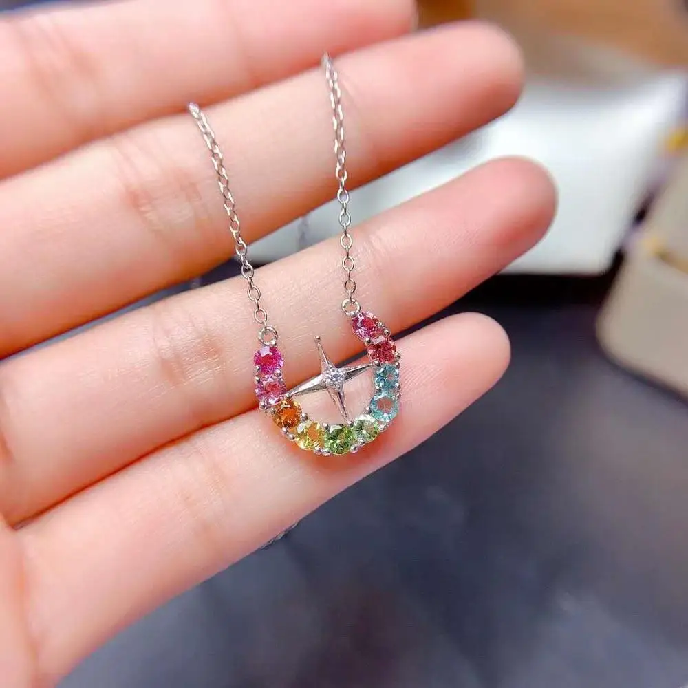 Natural Tourmaline Candy Color Pendant Necklace S925 Pure Silver Fine Fashion Jewelry for Women Free Shipping MeibaPJFS
Natural Tourmaline Candy Color Pendant Necklace S925 Pure Silver Fine Fashion Jewelry for Women Free Shipping MeibaPJFS