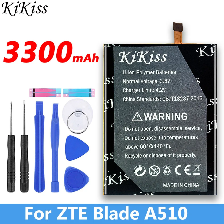 

Перезаряжаемая литиевая батарея для телефона 3300 мАч, Подлинная Li3822T43P8h725640, аккумуляторы для сотового телефона ZTE Blade A510, 3,8 в