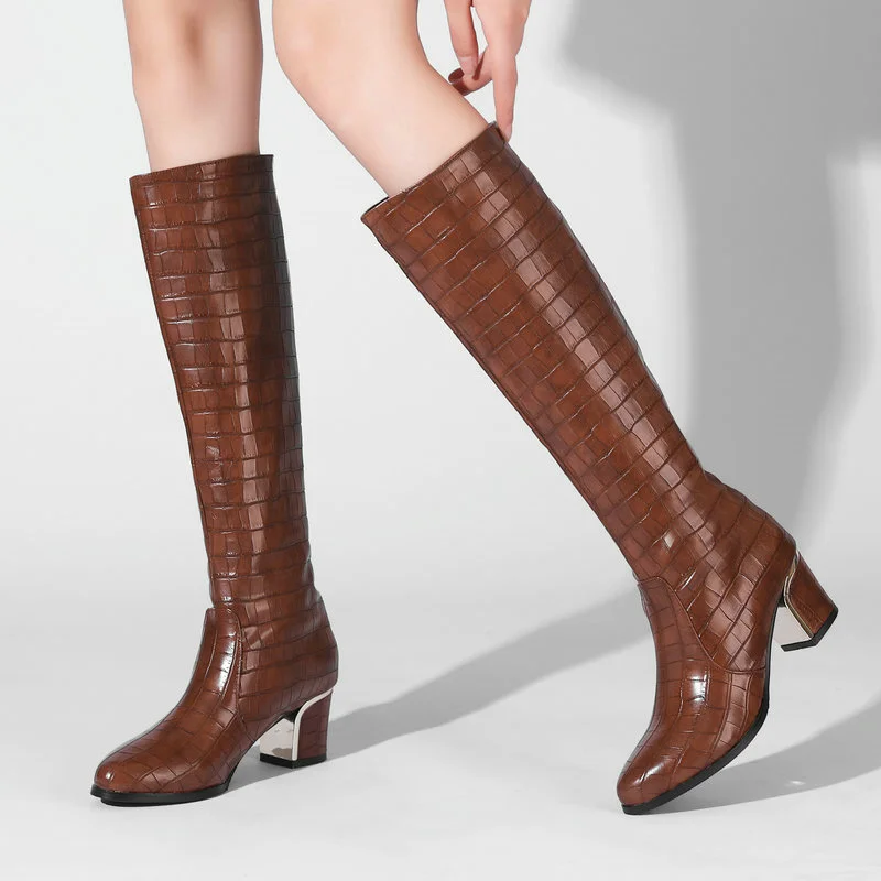Autumn Winter Knee High Boots Women Stone Print PU Leather Ladies bootas Square High Heel Boots Fashion Round Toe Slip on Shoes
Autumn Winter Knee High Boots Women Stone Print PU Leather Ladies bootas Square High Heel Boots Fashion Round Toe Slip on Shoes