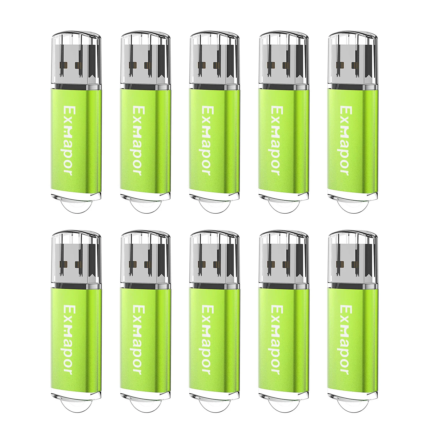 

2GB USB Flash Drive 10 Pack Exmapor 4 GB USB Drives Memory Stick Swivel 8GB Thumb Drives USB2.0 Pen Drive for Date Storage Green