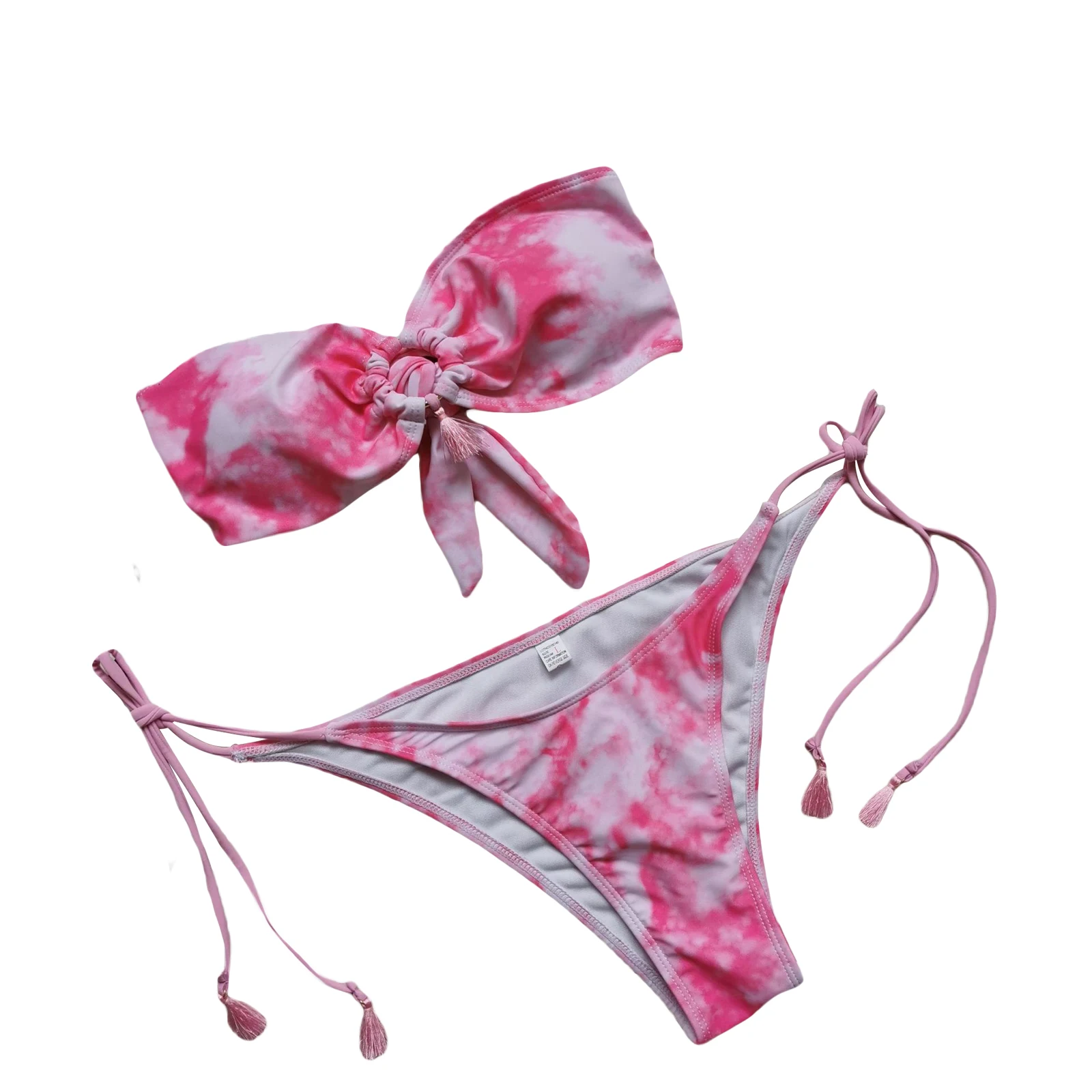 Women\u2019s Tie-dyed 2Pcs Bikini Suit, Strapless Hollowed Halter Tops with Side Tie e Bottoms for Beach/ Swimming
Women\u2019s Tie-dyed 2Pcs Bikini Suit, Strapless Hollowed Halter Tops with Side Tie e Bottoms for Beach/ Swimming