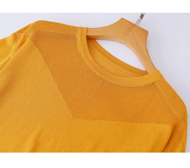 Women Knitted Short sleeve Sweaters and Pullovers Female Jumpers Women High Quality Sweaters Solid color for spring and summer
Women Knitted Short sleeve Sweaters and Pullovers Female Jumpers Women High Quality Sweaters Solid color for spring and summer