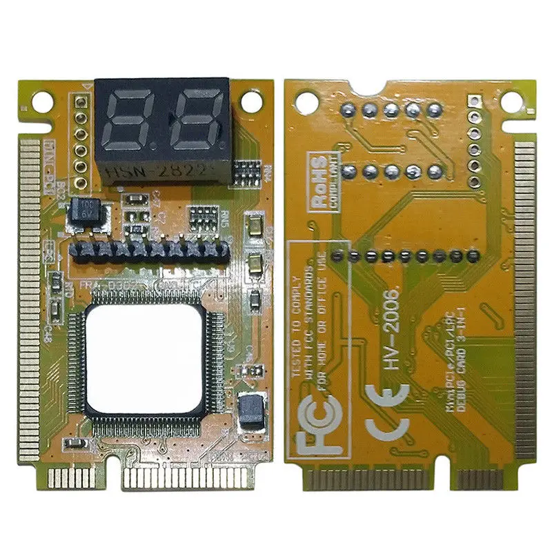 

2-Digit Portable Computer PC Mini PCI PCI-E LPC Laptop Analyzer Tester Mother Board Debug Checker Diagnostic Card