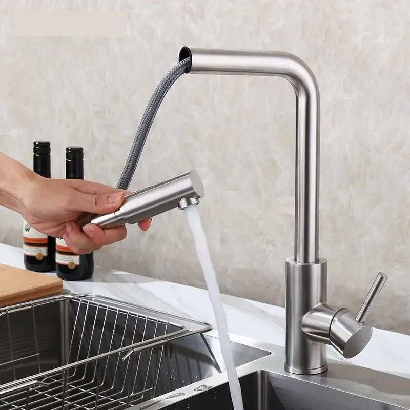 Draw type Wire drawing Washbasin Can Rotate Seven shaped Steel Head Kitchen Cold hot Mixing Faucet 304 Stainless
Draw type Wire drawing Washbasin Can Rotate Seven shaped Steel Head Kitchen Cold hot Mixing Faucet 304 Stainless
