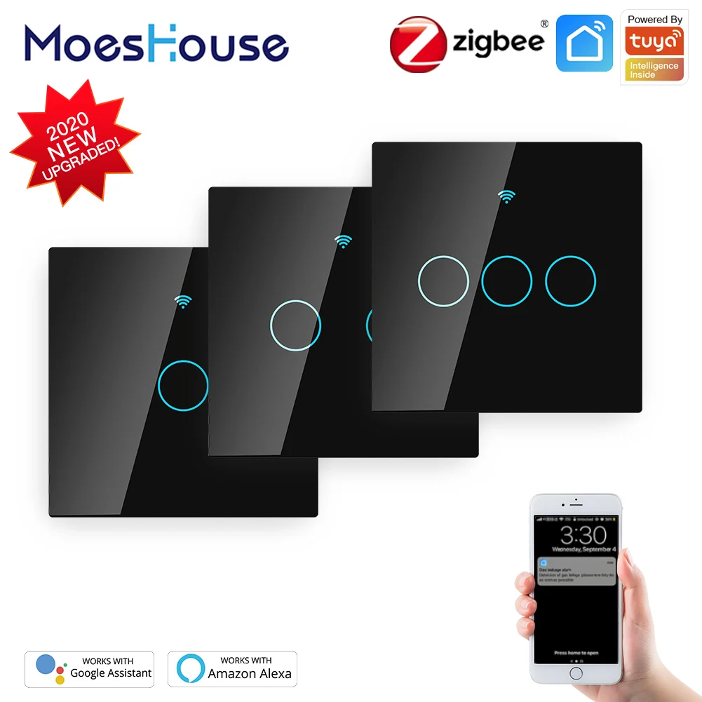 ZigBee Wall Touch Smart Light Switch With Neutral/No Neutral ,No Capacitor Smart Life/Tuya Works with Alexa,Google Hub Required
ZigBee Wall Touch Smart Light Switch With Neutral/No Neutral ,No Capacitor Smart Life/Tuya Works with Alexa,Google Hub Required