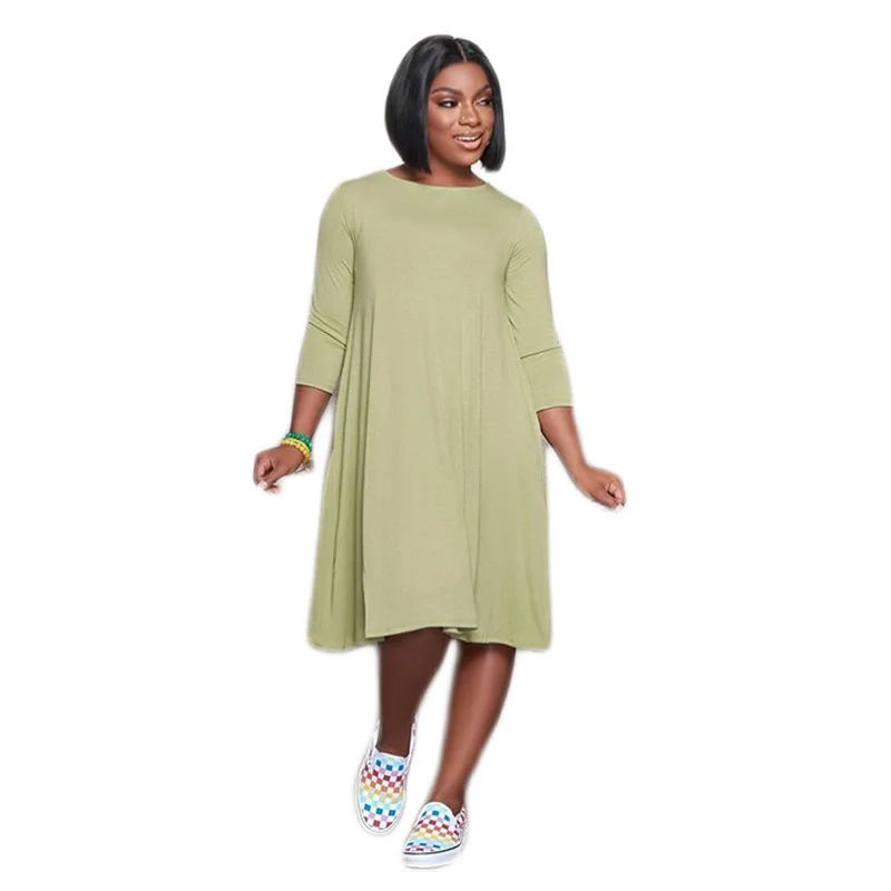 Casual Women Loose Dress Full Sleeve With Pocket Solid Color O-neck Shirt Dresses Clothes For Women Vestidos 
Casual Women Loose Dress Full Sleeve With Pocket Solid Color O-neck Shirt Dresses Clothes For Women Vestidos