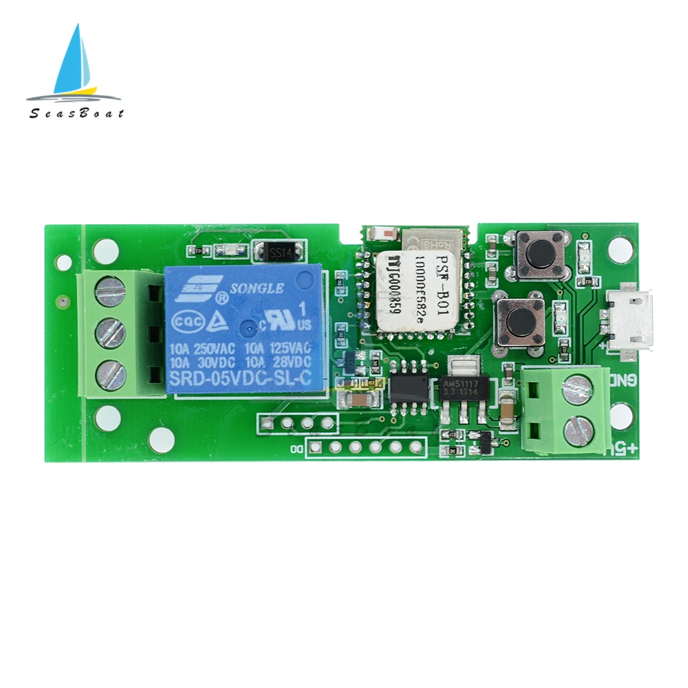 

EweLink Smart USB DC 5V 433Mhz 1 Channel Jog Inching Self-locking WIFI Wireless Switch Smart Home Remote Control Relay Module