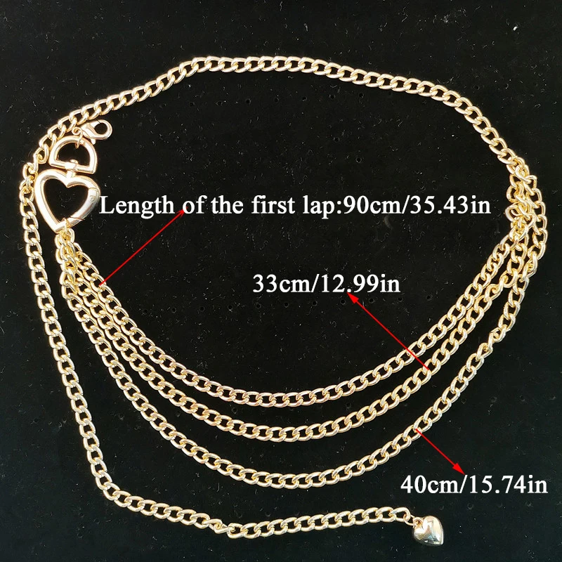 Fashion Heart Chain Belt Women Sexy Multilayer Waistband Party Waist Belt Jewelry Dress Decoration Belts Female Retro Girdle
Fashion Heart Chain Belt Women Sexy Multilayer Waistband Party Waist Belt Jewelry Dress Decoration Belts Female Retro Girdle