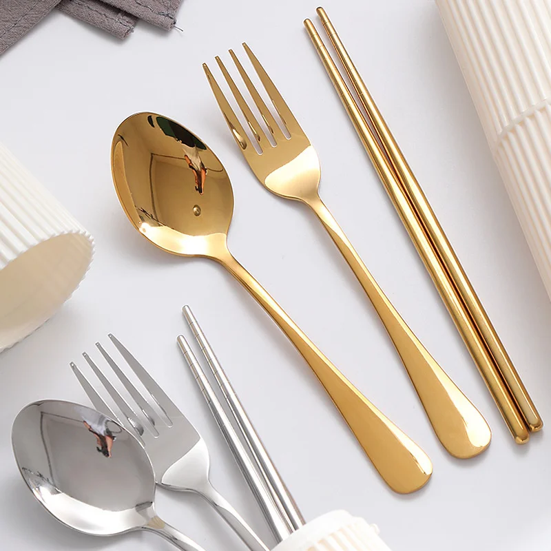 Flatware Set Dinnerware Tableware Camping Chopsticks Forks Spoons Portable Stainless Steel Cutlery Set Golden Cutlery Tableware
Flatware Set Dinnerware Tableware Camping Chopsticks Forks Spoons Portable Stainless Steel Cutlery Set Golden Cutlery Tableware