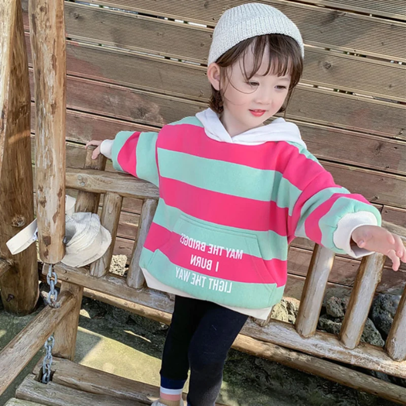 Boys' Girls' Hoodies Sweatshirts Kids Outwear 2021 Stripe Plus Velvet Thicken Winter Autumn Top Cotton Pullover Children's Cloth
Boys' Girls' Hoodies Sweatshirts Kids Outwear 2021 Stripe Plus Velvet Thicken Winter Autumn Top Cotton Pullover Children's Cloth