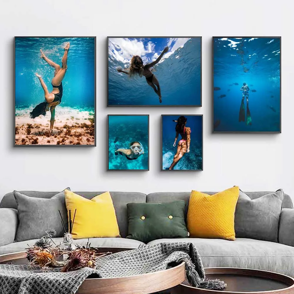 Blue Ocean Seascape Diving Goddess Poster Figure Painting On Canvas Living Room Corridor Home Decor Wall Art Mural Pictures
Blue Ocean Seascape Diving Goddess Poster Figure Painting On Canvas Living Room Corridor Home Decor Wall Art Mural Pictures