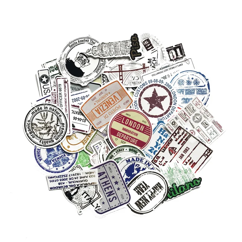 60Pcs Stamp Postmark Graffiti Stickers For Travel Suitcase Luggage Guitar Phone Waterproof Custom Retro Stamp Label
60Pcs Stamp Postmark Graffiti Stickers For Travel Suitcase Luggage Guitar Phone Waterproof Custom Retro Stamp Label