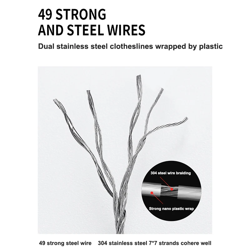 Portable Clothes Drying Rack No Drilling Required Retractable Clothesline 4.2M Stainless Steel Drying Rope Laundry Storage
Portable Clothes Drying Rack No Drilling Required Retractable Clothesline 4.2M Stainless Steel Drying Rope Laundry Storage