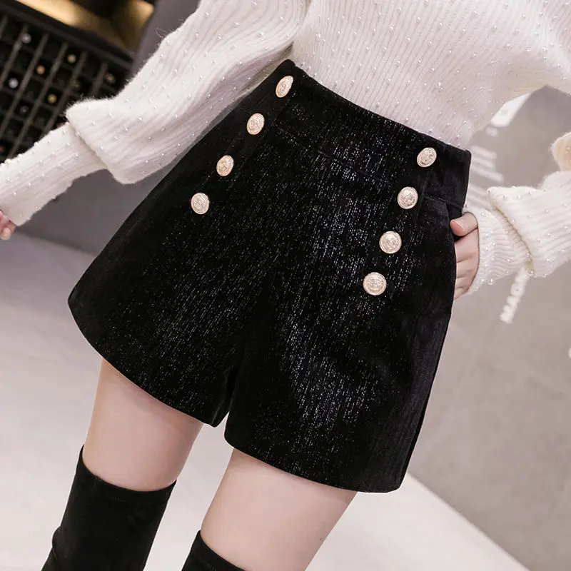 Women's Spring Autumn Style Woolen Shorts Women's High Waist Wide Leg Pants Elastic Waist Button Loose Straight Shorts KK0344
Women's Spring Autumn Style Woolen Shorts Women's High Waist Wide Leg Pants Elastic Waist Button Loose Straight Shorts KK0344