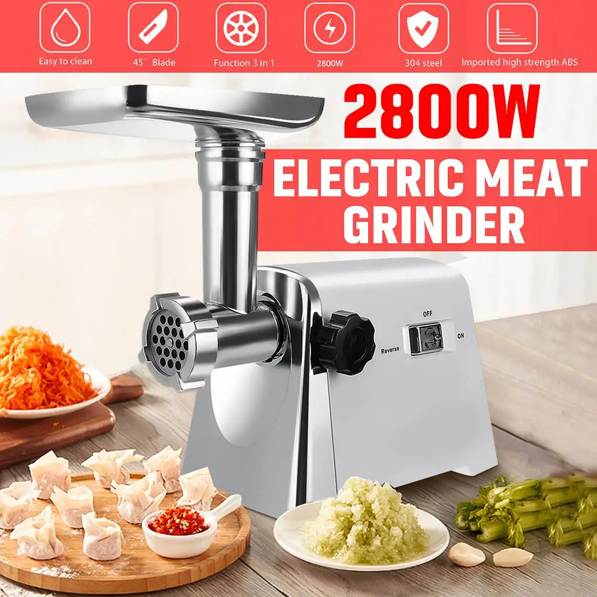 2800W 220V Multi Funcional Meat Grinder Stainless Steel Electric Meat Grinders Home Meat Mincer Heavy Duty Household Meat Mincer
2800W 220V Multi Funcional Meat Grinder Stainless Steel Electric Meat Grinders Home Meat Mincer Heavy Duty Household Meat Mincer
