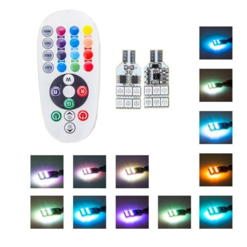 2 шт. RGB Внутреннее освещение T10 5050, светодиодный ная лампа для чтения автомобиля, фонасветильник, разноцветные декоративные лампы, лампа с ди...
2 шт. RGB Внутреннее освещение T10 5050, светодиодный ная лампа для чтения автомобиля, фонасветильник, разноцветные декоративные лампы, лампа с ди...